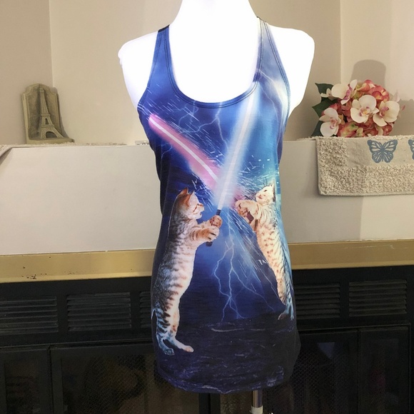 Bear Dance Tops - Bear Dance sz M Kitten with Light Saber Tank
